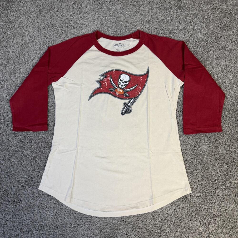 Tampa Bay Buccaneers Shirt Womens M White NFL Football Brady Majestic Threads